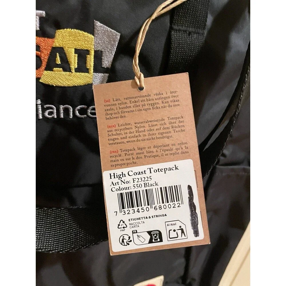 Fjallraven High Coast Totepack Black MIT CSAIL Alliance Backpack Tote 15